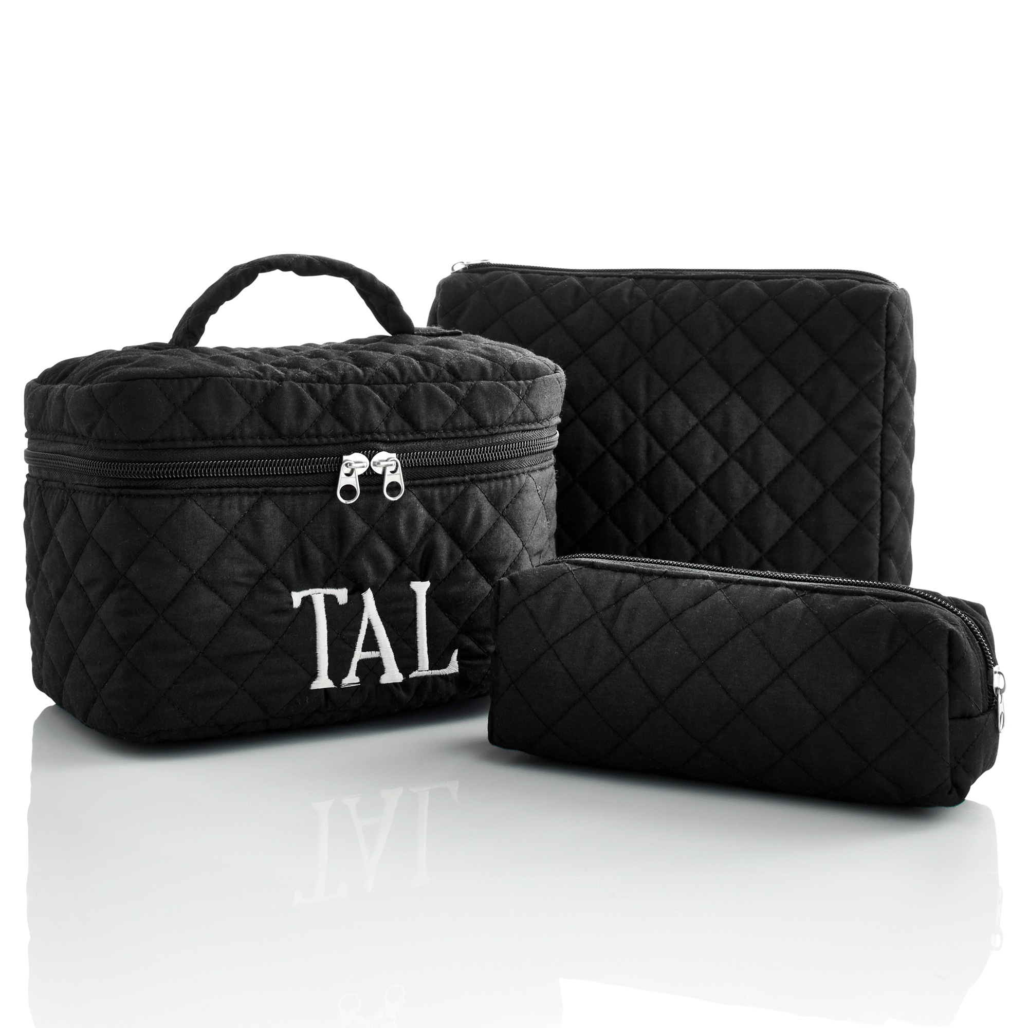 Personalized 3-Piece Travel Bag Set, Black, large