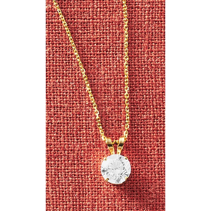 Lab-Diamond/14K Gold Solitaire Pendant, , large