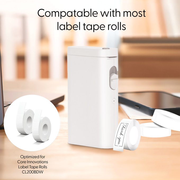 Portable Bluetooth Label Maker for Use with Smartphones, White, large