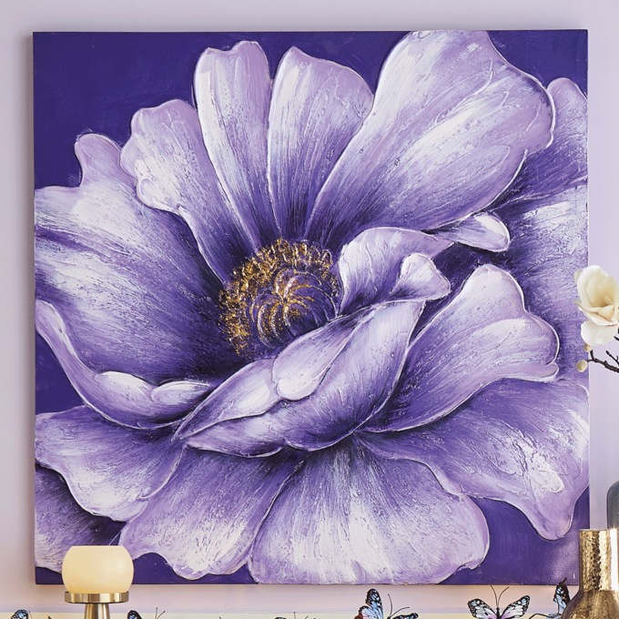 Large Purple Flower Wall Art, , large