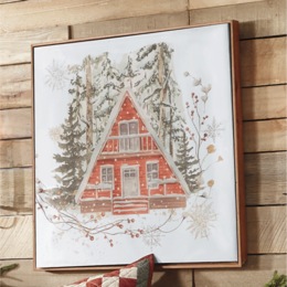 Snowy Cabin Wall Art, , large