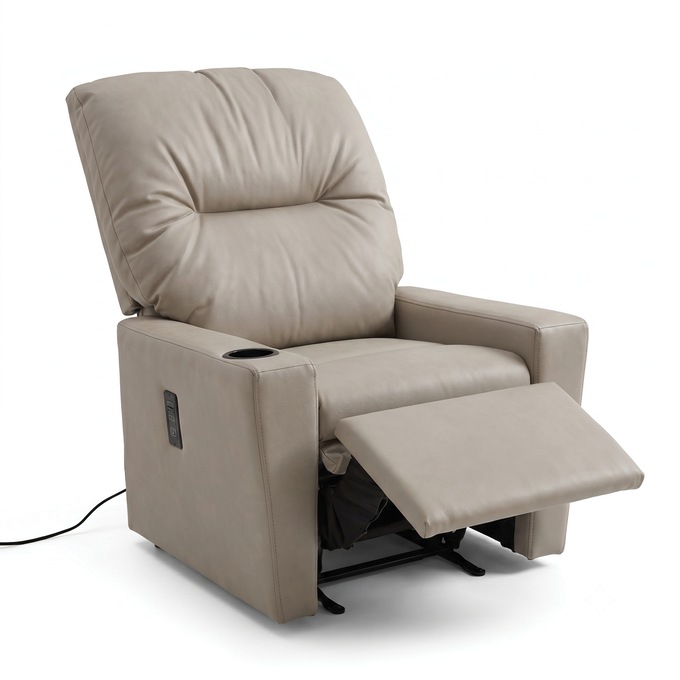 Youth Recliner with USB Ports, Tan, large