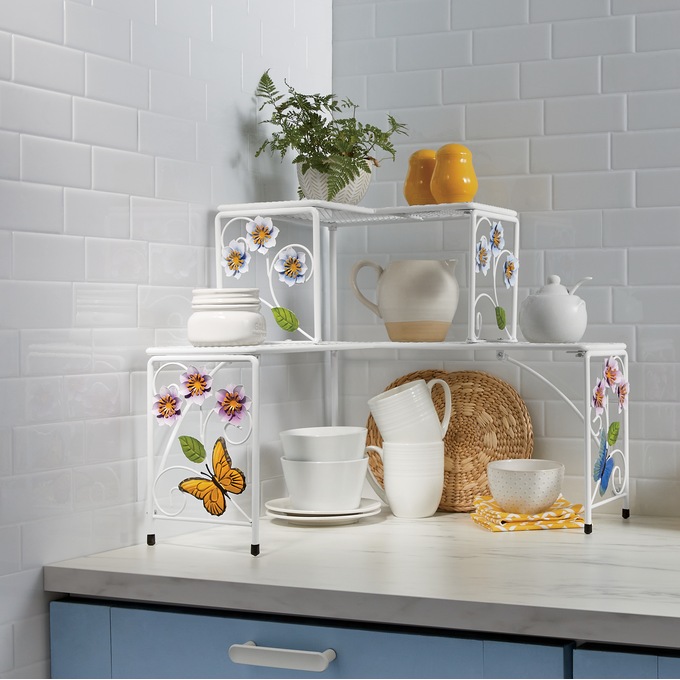 Violet Butterfly Corner Shelf, , large