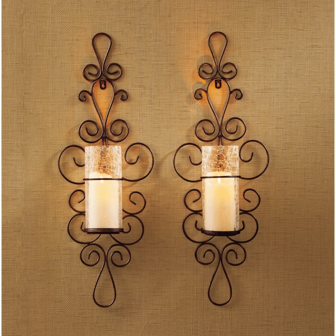 Set of 2 Bella Forte Scroll Sconces