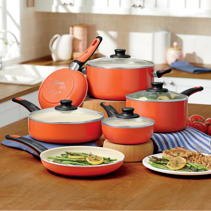 10 Piece Fiesta Ceramic Cookware Set Montgomery Ward