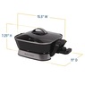 West Bend 11" 4.2-Quart Electric Skillet with Foldable Base, Black, large
