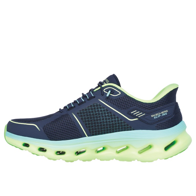 Skechers Women's Slip-Ins GO WALK Glide-Step 2.0 Elektra Shoe, Navy Lime, large