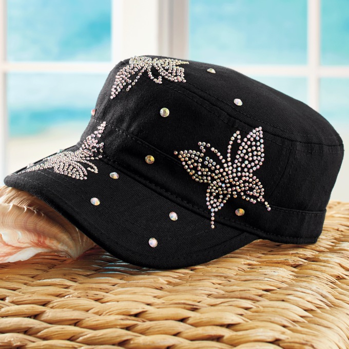 Butterfly Bling Cadet Hat, , large