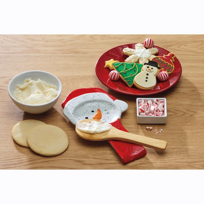 2-Piece Snowman Spoonrest and Spoon Set, Red, large