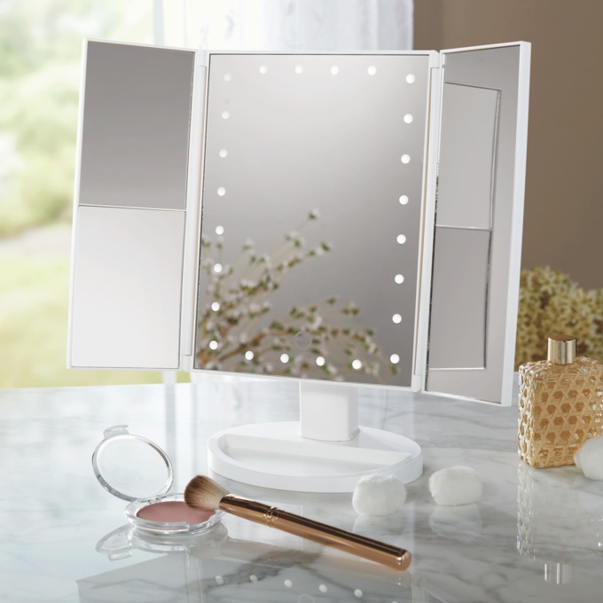 Tri fold shop vanity mirror