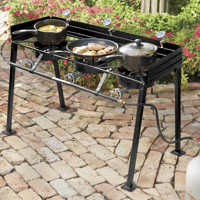 Portable Propane Triple Burner Outdoor Cooker, , large