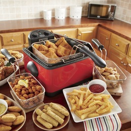 Montgomery Ward Chef Tested Double Tank Deep Fryer, 30-min Timer, Dual  Independent Temp Control (Red)