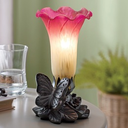 Butterfly and Flower Lamp, , large