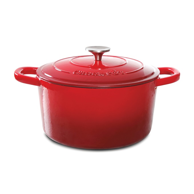 Crock Pot Artisan 5-qt. Enameled Cast Iron Dutch Oven with Lid, Scarlet Red, large