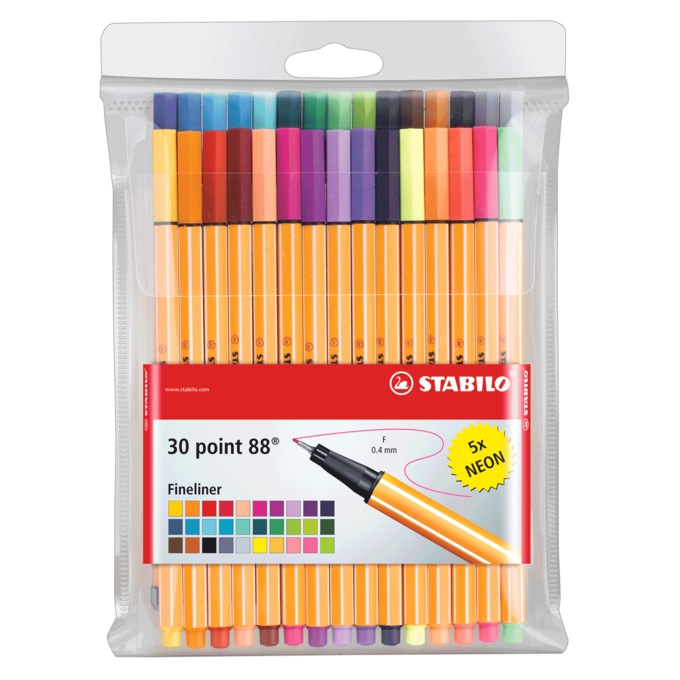 Stabilo Point 88 Wallet 30-Color Pen Set, , large