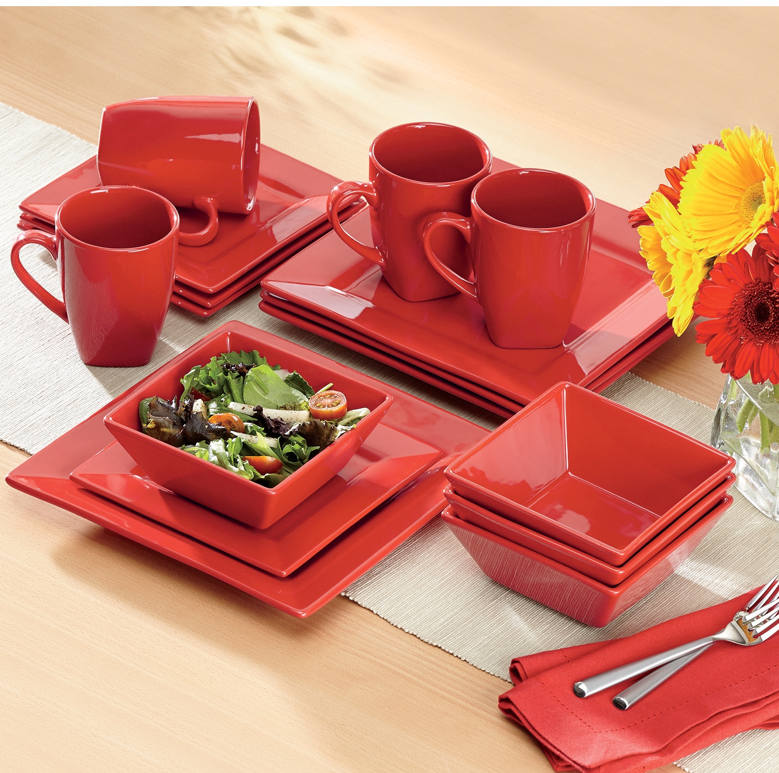 Square dinnerware sets clearance outlet