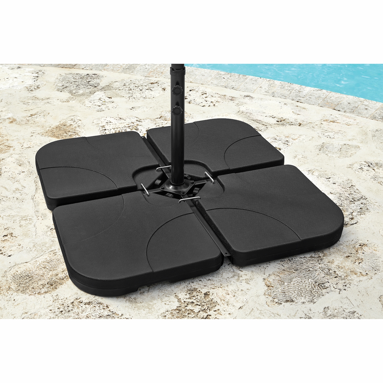 extra weight for patio umbrella 4 Pcs Patio Cantilever Offset Umbrella Weights Base Plate Set
