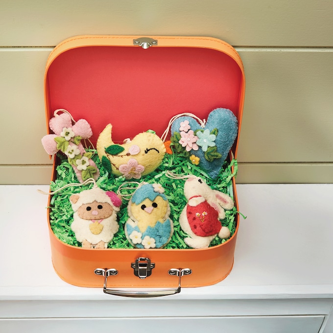 Set of 6 Felt Easter Ornaments, , large