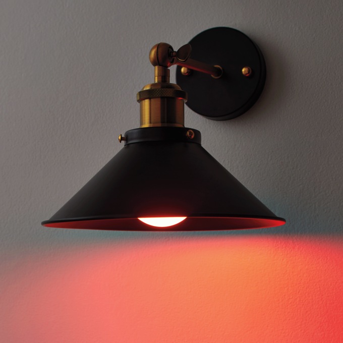 Set of 2 Wireless Sconces, Black, large