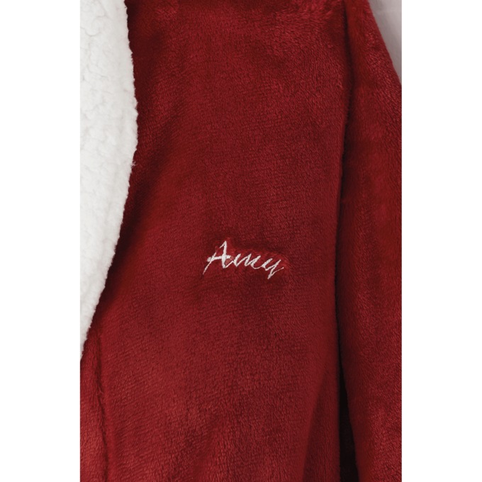 Faux-Sherpa Trim Unisex Robe, , large