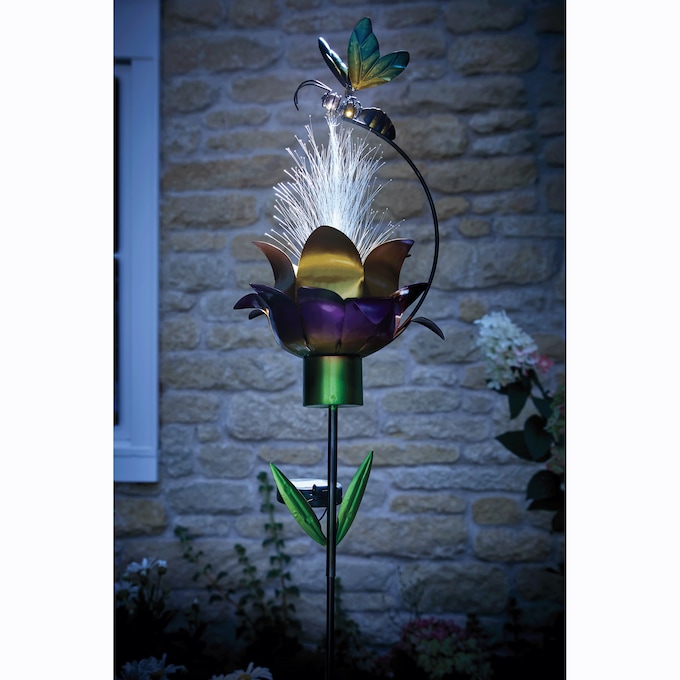 Solar 42" Flower Bee Stake, , large