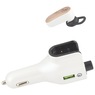 Bluetooth Vehicle FM Transmitter with Wireless Earbud, White, large
