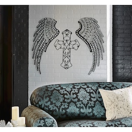 2-Piece Jeweled Angel Wings Wall D&eacute;cor Set, , large