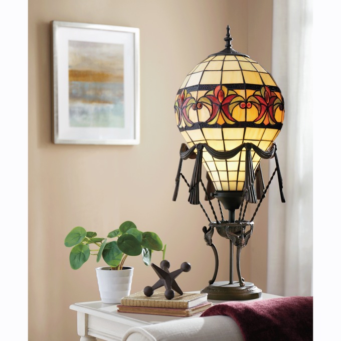 Stained Glass Air Balloon Table Lamp, , large