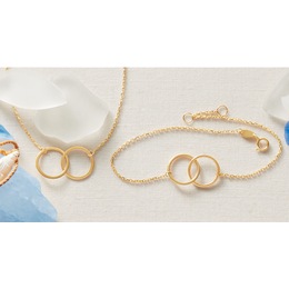 Double Circle Necklace and Bracelet, , large