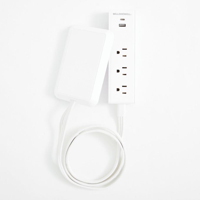 Bell+Howell Slim Power Strip with Surge Protection, White, large