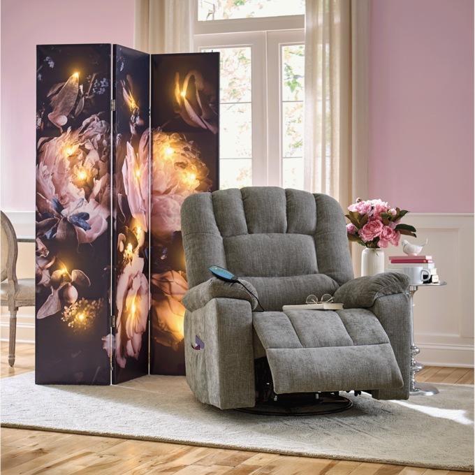 Lit Romantic Floral Room Screen, , large