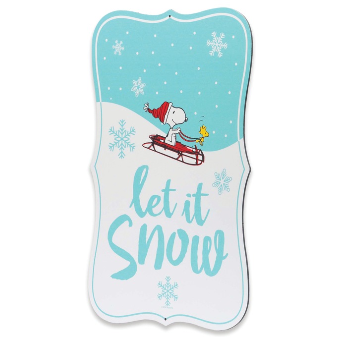 Snoopy Let it Snow Metal Art, Multi, large