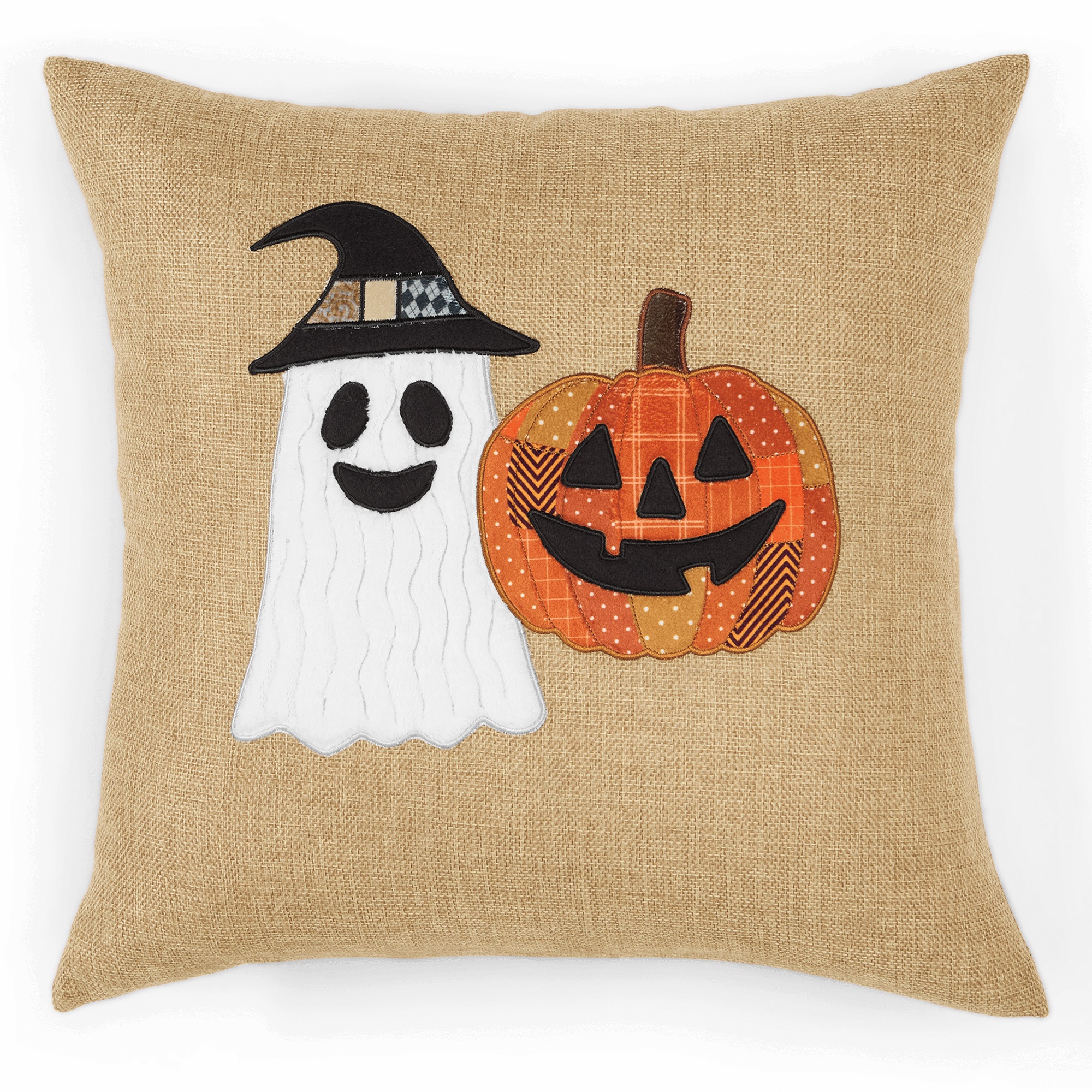 Quilted Friends Halloween Accent Pillow, Multi, large