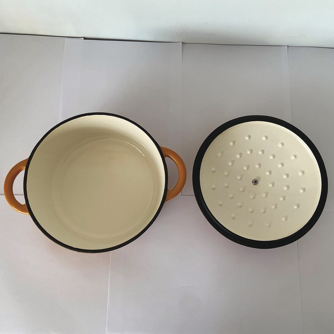 Set of 3 Cast Iron Dutch Ovens with Lids, Multi, large