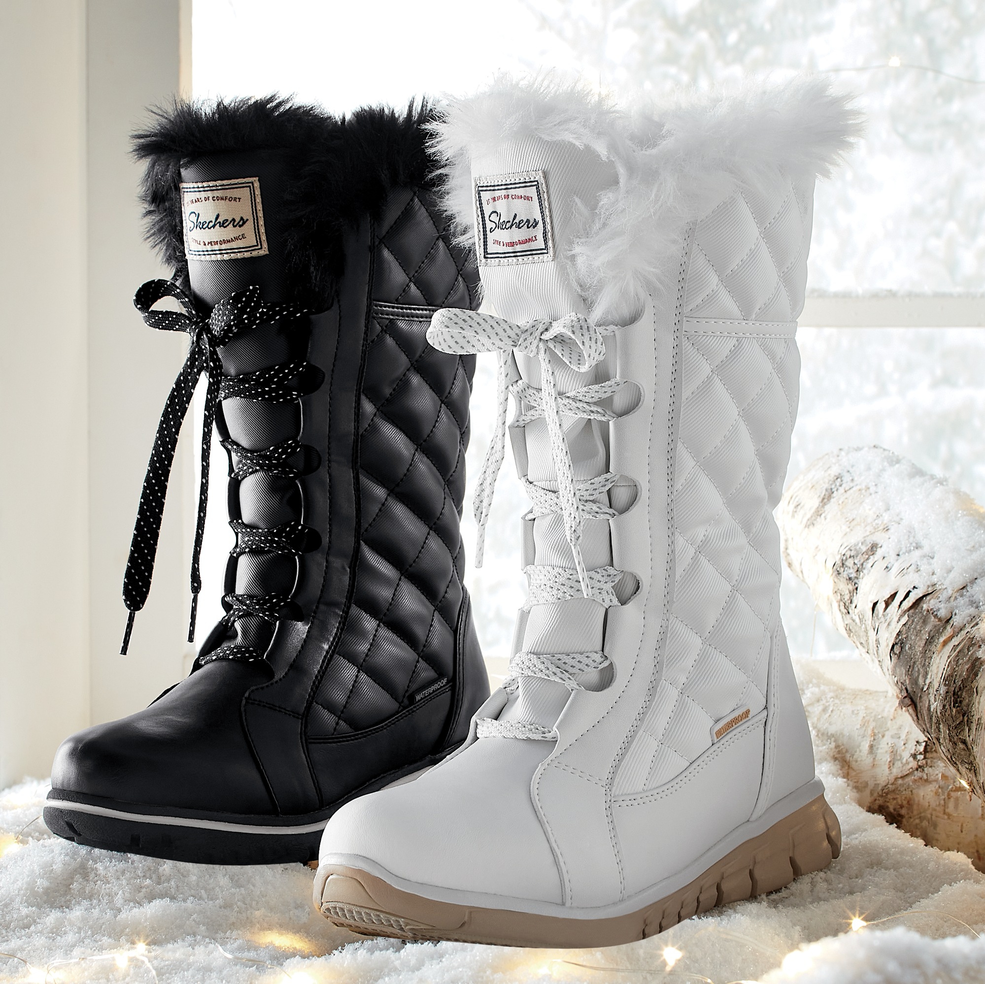 Skechers tall quilted boots discount