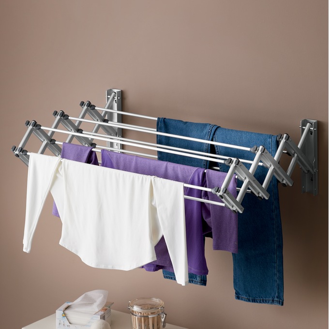 Wall-Mount Collapsible Drying Rack, , large
