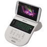 JENSEN Bluetooth Clock Radio with Smartphone Holder, White, large