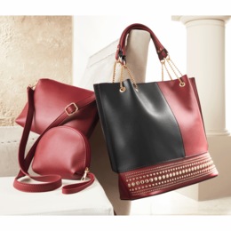 3-Piece Colorblock Tote Set, , large