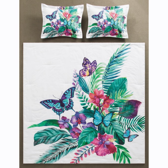 Tropical Butterfly Comforter Set, , large