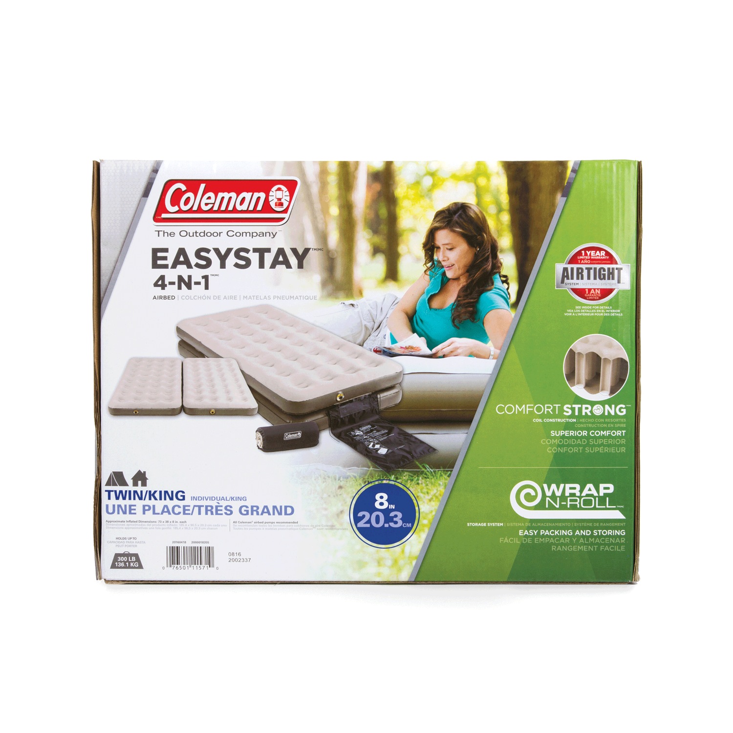 Coleman EasyStay 4 N 1 Single High Air Bed Twin King Montgomery Ward