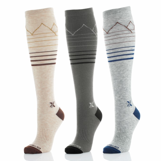 3-Pack Wool-Blend Moderate-Compression Knee-High Socks, , large