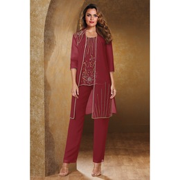 Annette 3-Piece Beaded Pant Set, , large