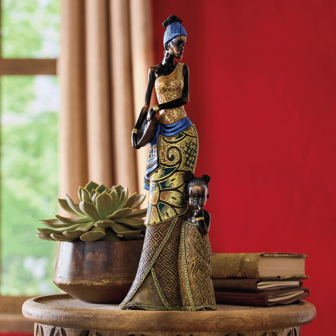 Bethesda African Woman and Child Figurine, , large