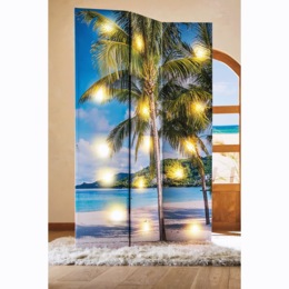 Lit Reversible Beach Views Room Screen, , large
