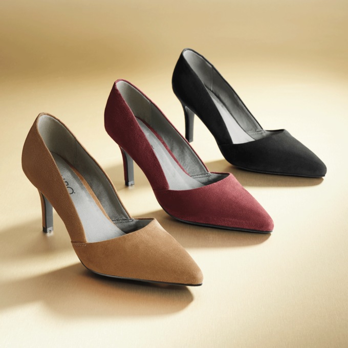 Rich Suede-Look Pump with 3.25" Heel, , large