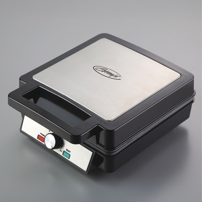 4-Slice Waffle Maker, Black Stainless Steel, large