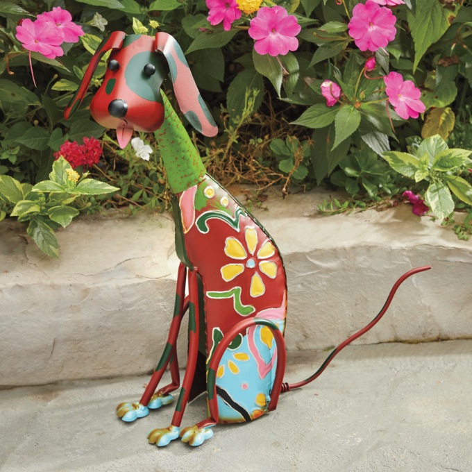 Floral Dog Sculpture, , large