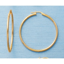 10K Large Gold Hoop Earrings, , large