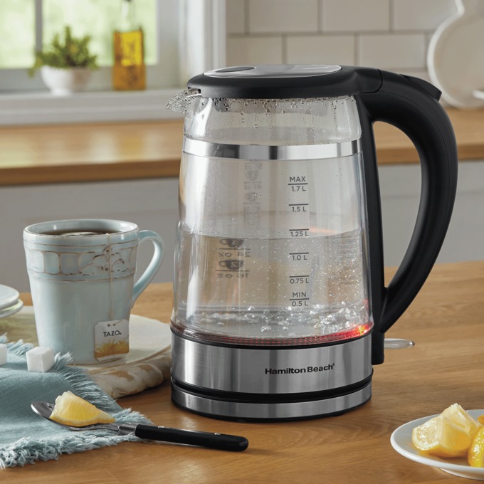 Hamilton Beach Insulated Kettle with Color-Changing LED Lights, , large