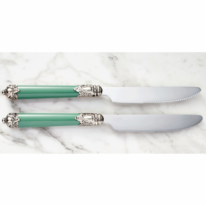 24-Piece Double-Capped Flatware Set, Sage, large